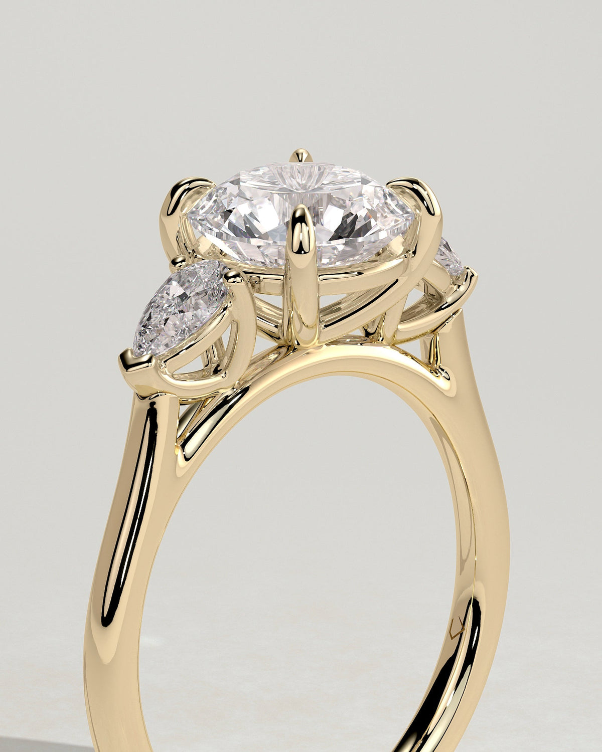 Round Three Stones Lab Grown Diamond Engagement Ring