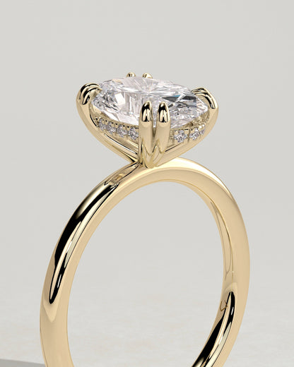 Oval Hidden Halo Lab Grown Diamond Engagement Ring