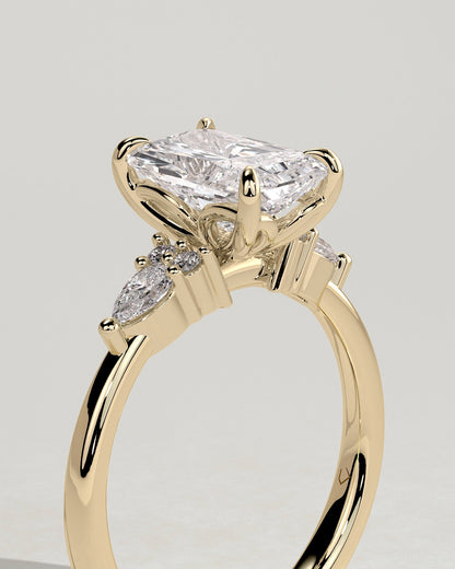 Radiant Cluster Lab Grown Diamond Engagement Ring