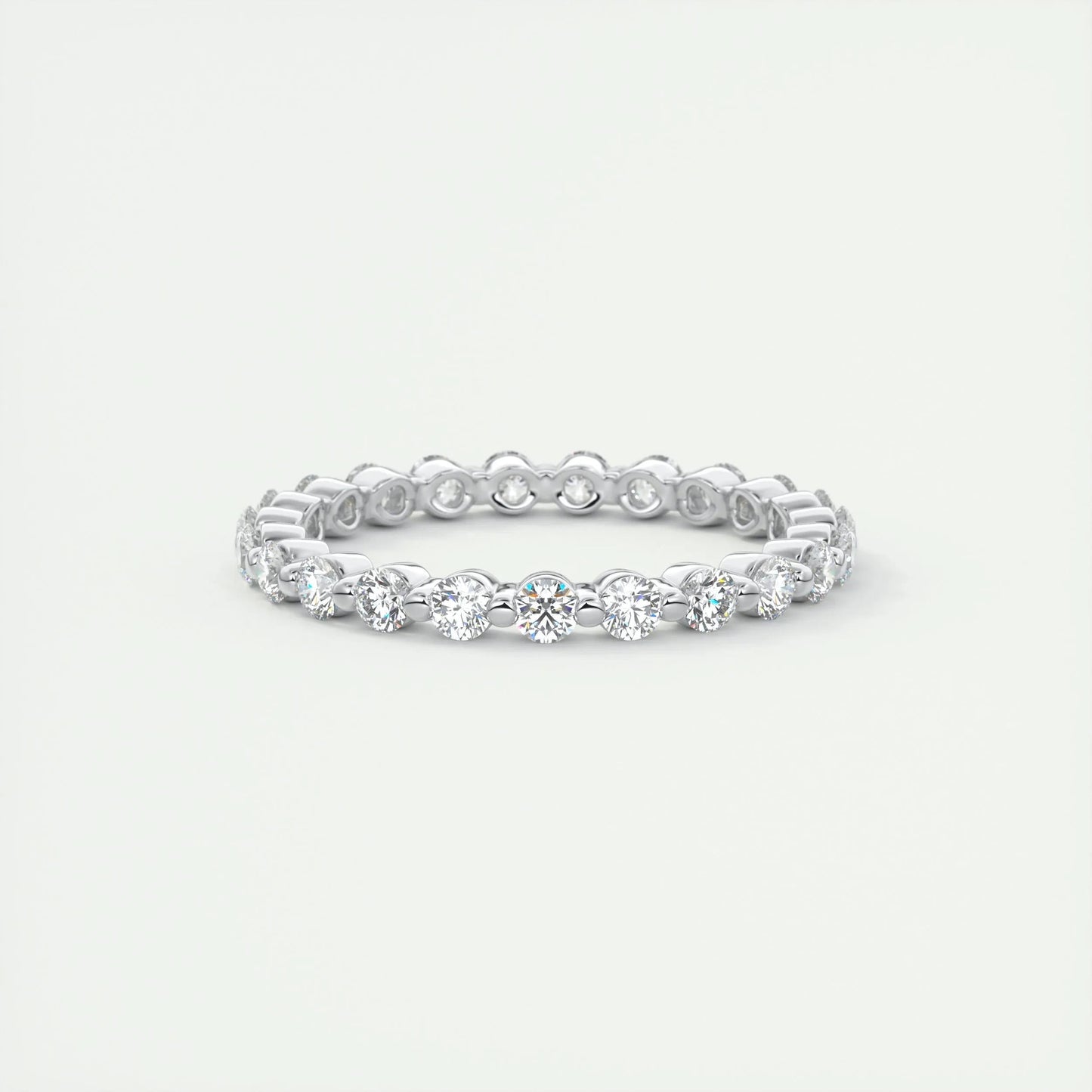 0.69 CT Round Full Eternity CVD EF/VVS Diamond Wedding Band 1