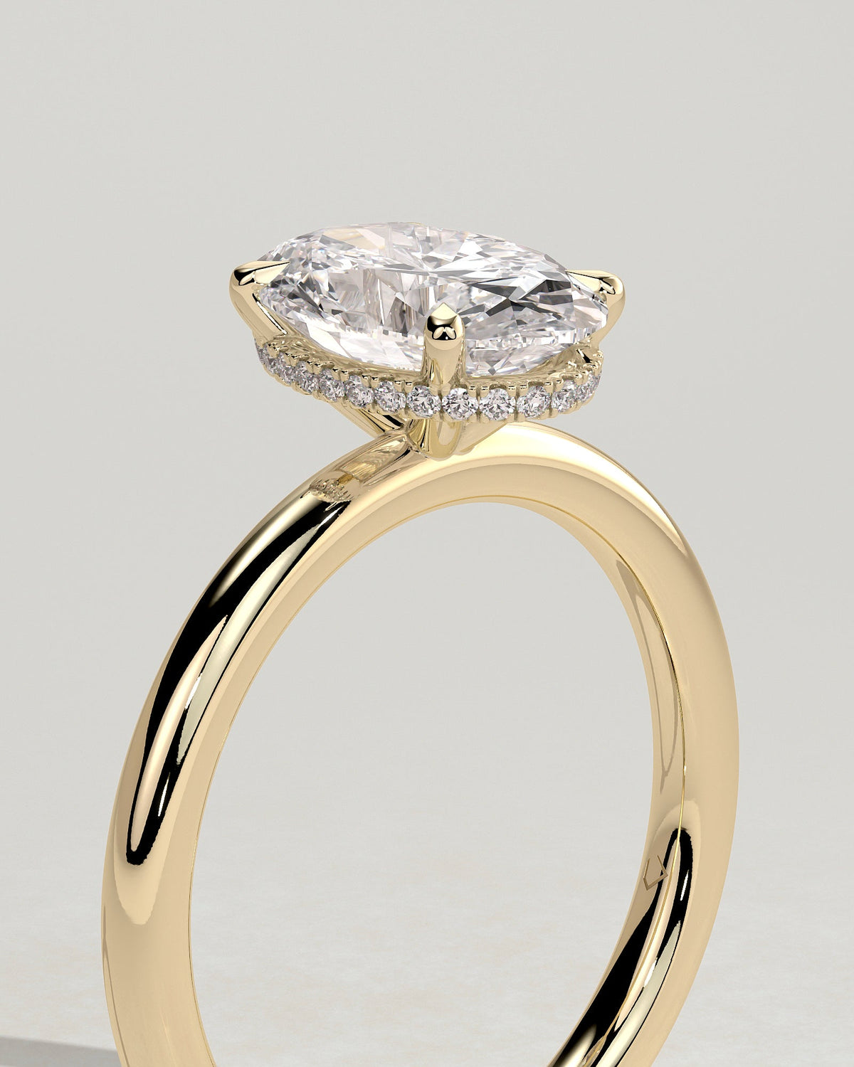 Oval Hidden Halo Lab Grown Diamond Engagement Ring
