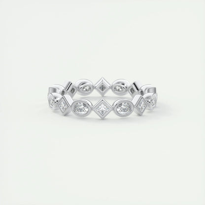 0.72 Oval & Princess Cut Alternative Moissanite Bridal Wedding Band 1