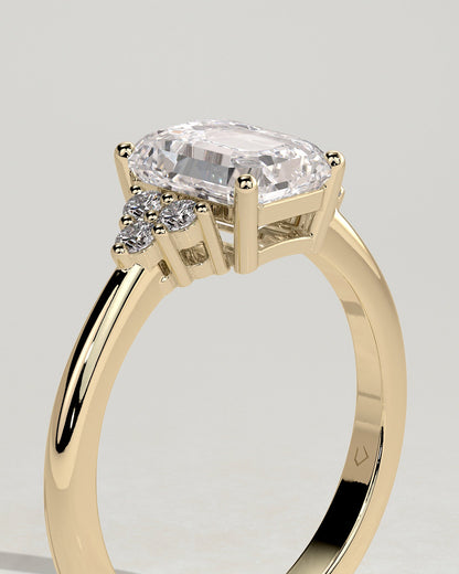 Emerald Cluster Lab Grown Diamond Engagement Ring