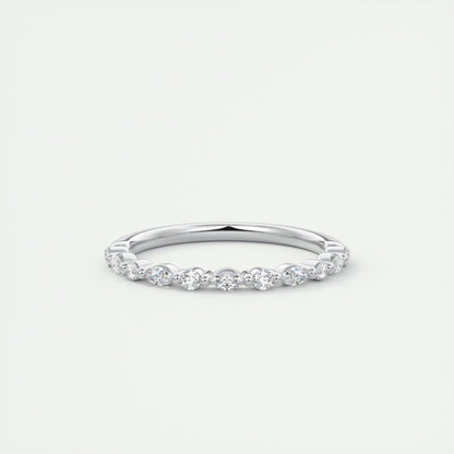 0.32 Marquise & Round Alternative Moissanite Wedding Band 18