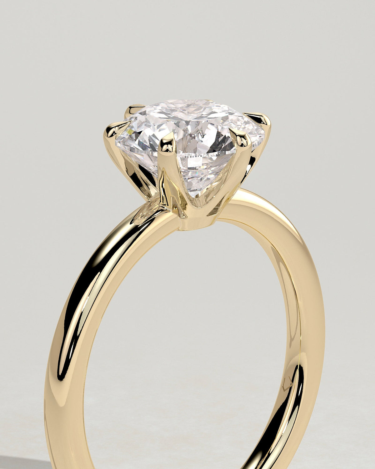 Round Solitaire Lab Grown Diamond Engagement Ring
