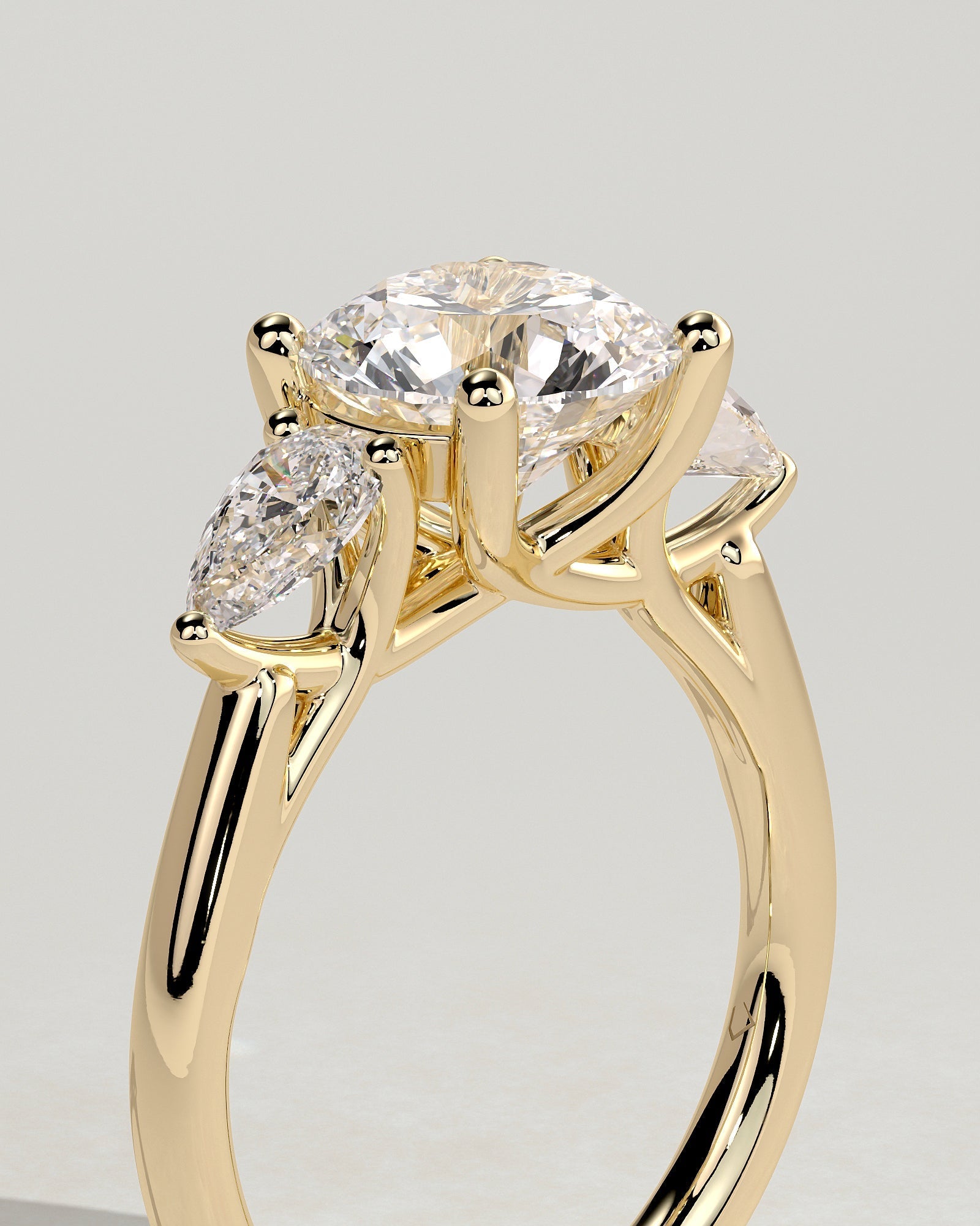 Round Three Stones Lab Grown Diamond Engagement Ring
