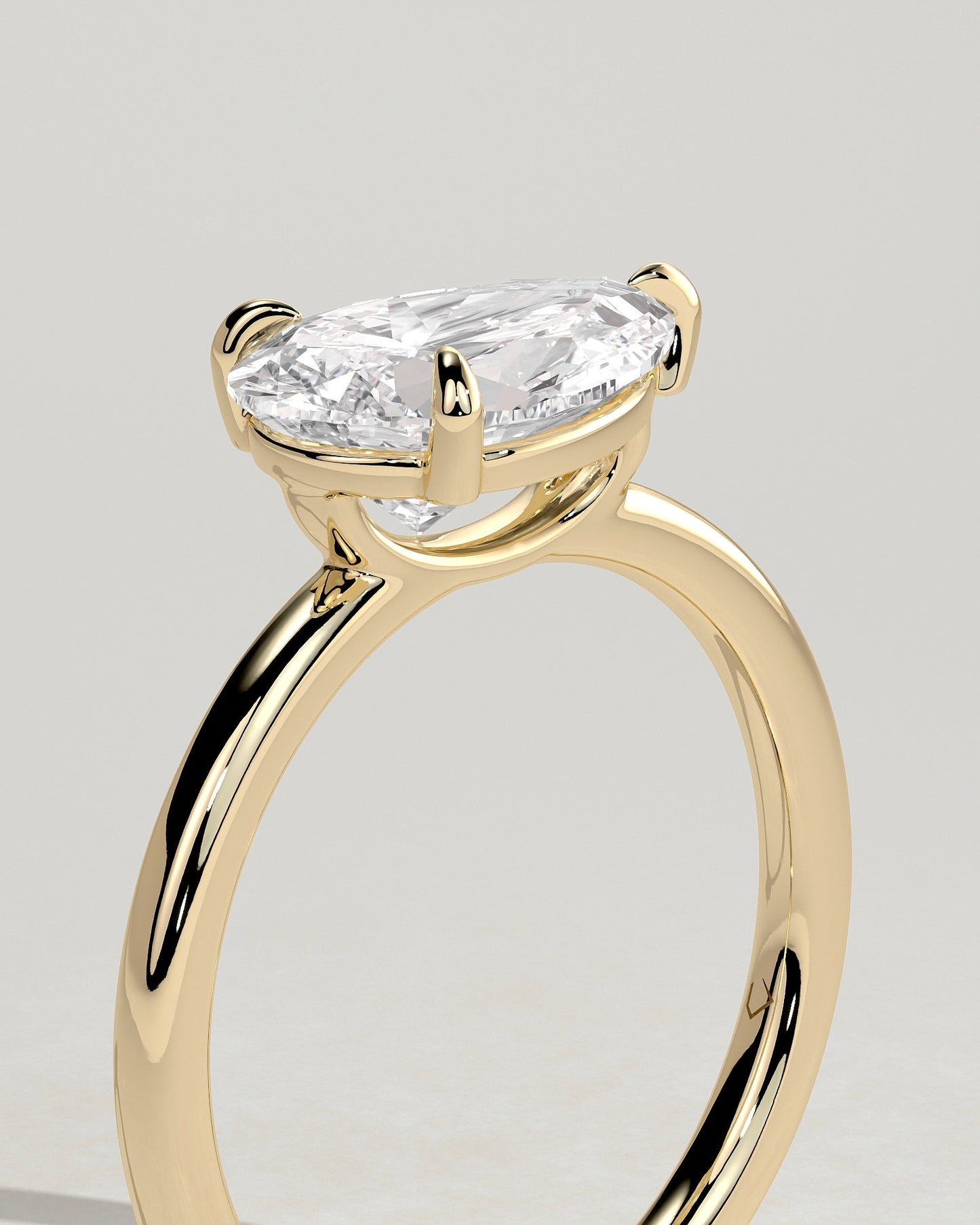 Pear East West Solitaire Lab Grown Diamond Engagement Ring
