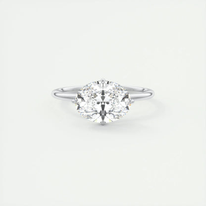 1.91 CT Oval Solitaire Hidden Halo Moissanite Engagement Ring 1