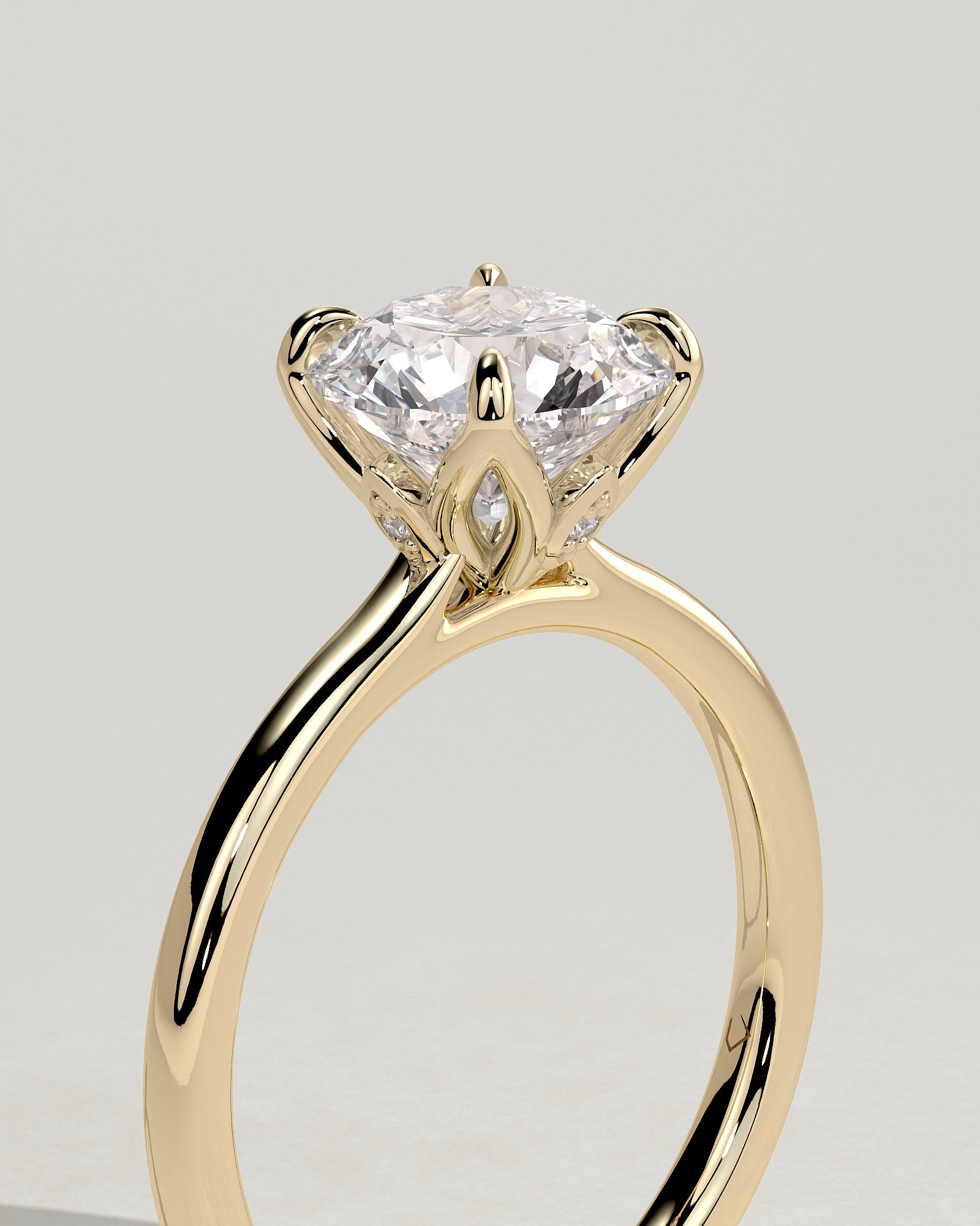 Round Solitaire Lab Grown Diamond Engagement Ring