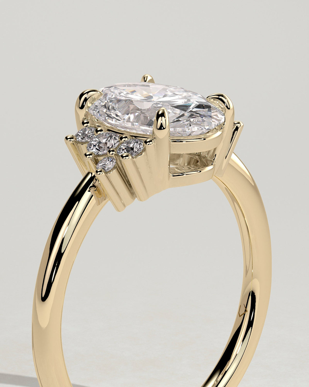 Oval Cluster Lab Grown Diamond Engagement Ring