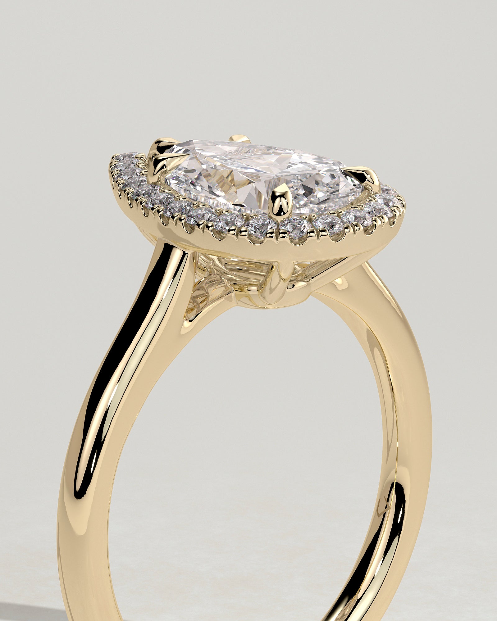 Pear Halo Lab Grown Diamond Engagement Ring