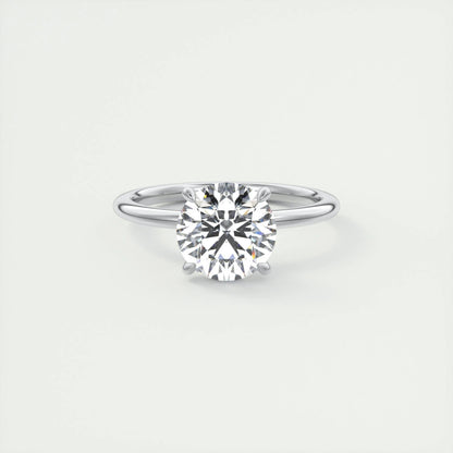 2.0 CT Round Cut Solitaire Moissanite Engagement Ring 1