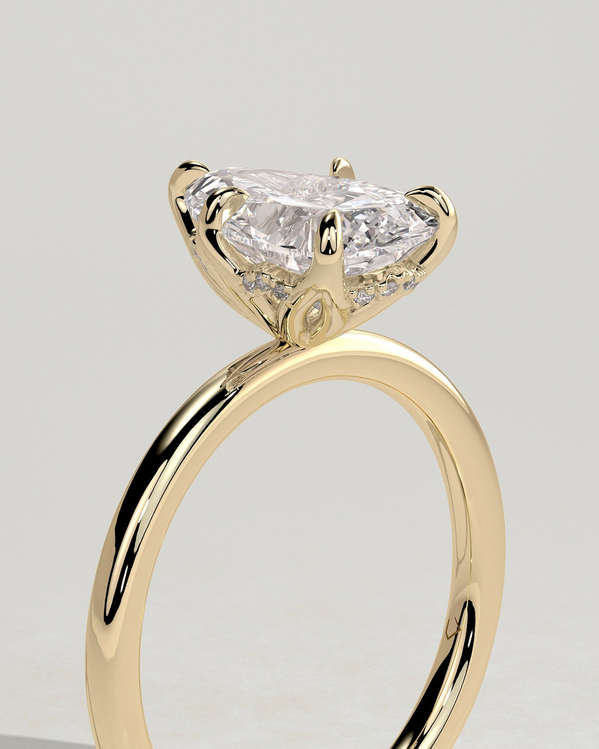 Pear Hidden Halo Lab Grown Diamond Engagement Ring