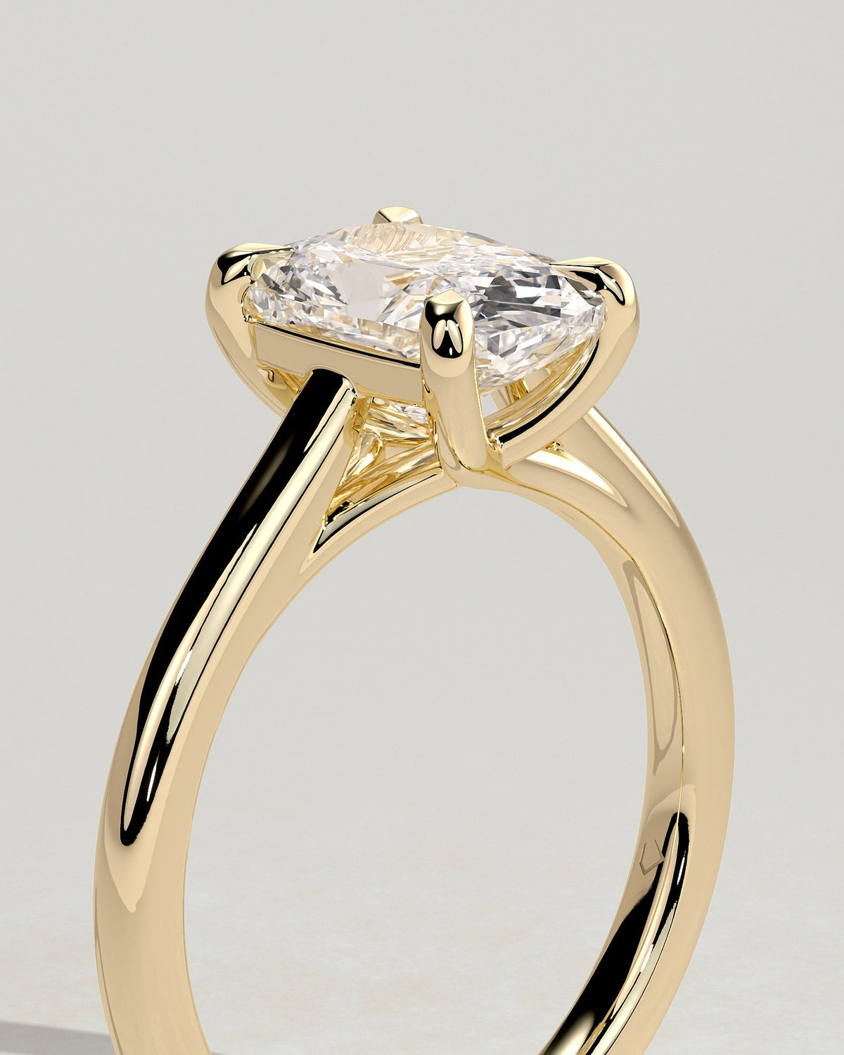 Elongated Cushion Solitaire Lab Grown Diamond Engagement Ring