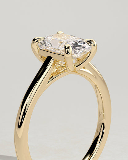 Elongated Cushion Solitaire Lab Grown Diamond Engagement Ring