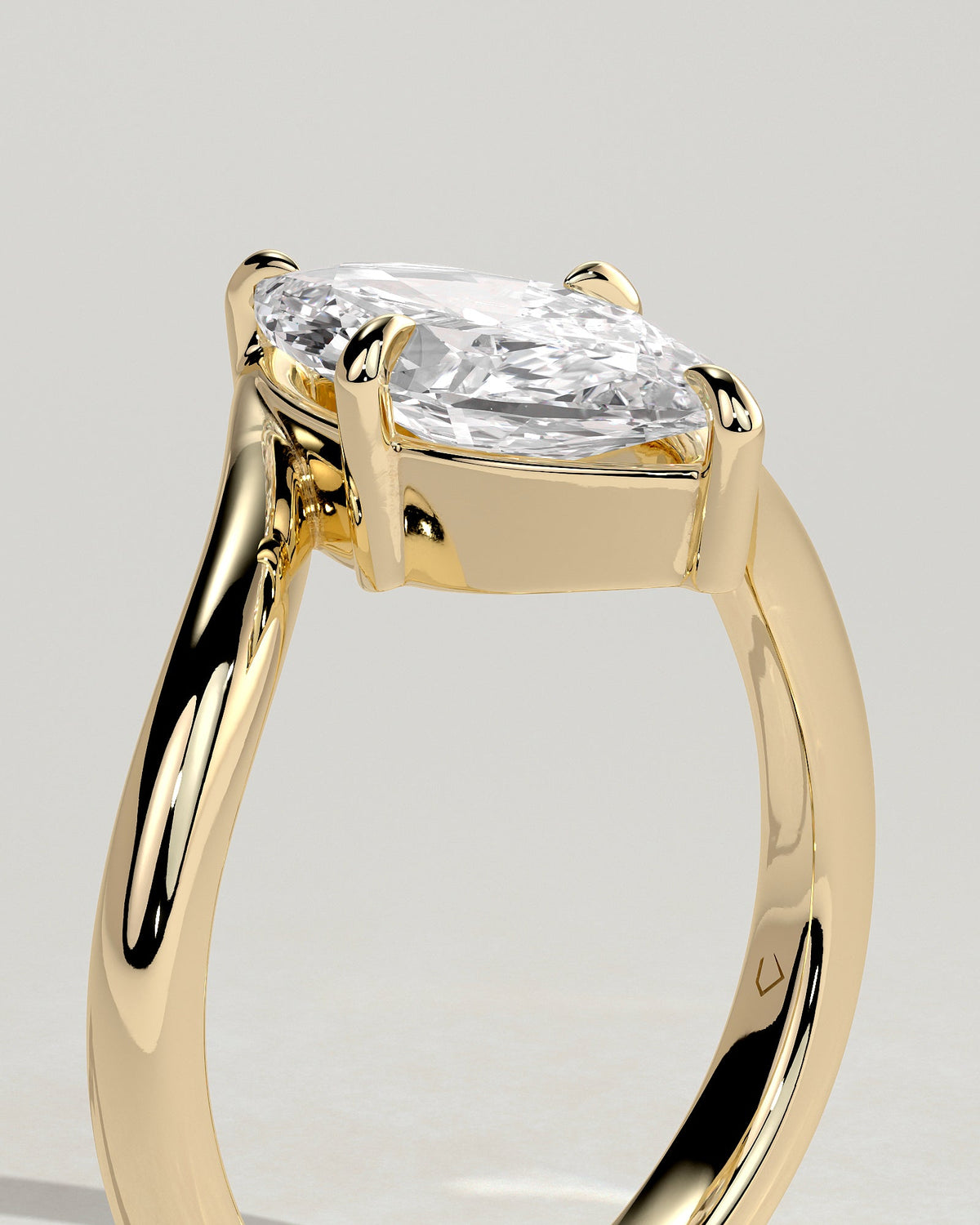 Marquise Swirl Solitaire Lab Grown Diamond Engagement Ring