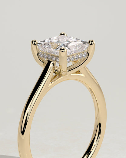 Princess Hidden Halo Lab Grown Diamond Engagement Ring