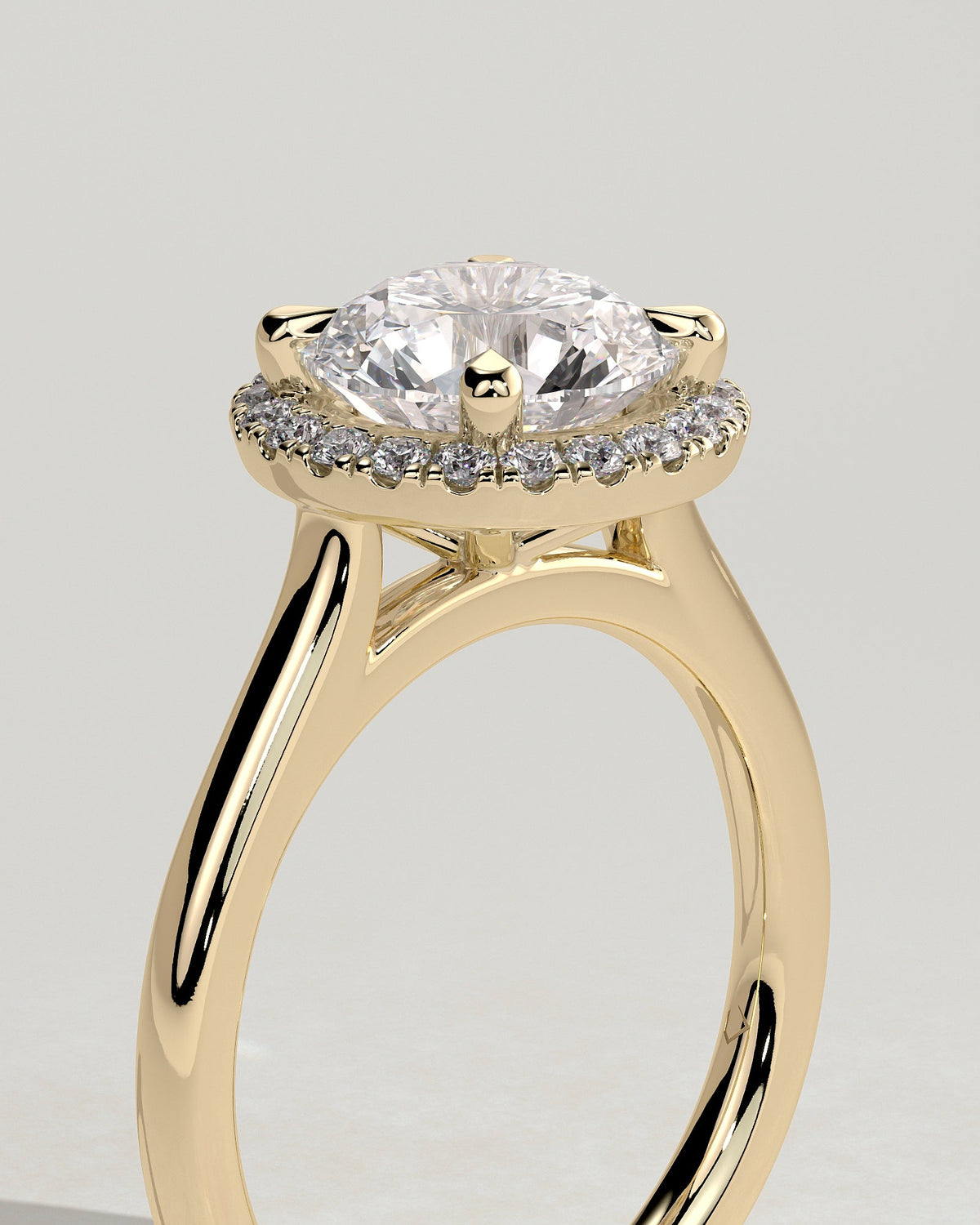 Round Halo Lab Grown Diamond Engagement Ring