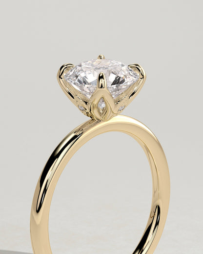 Round Solitaire With Tulip Prongs Lab Grown Diamond Engagement Ring