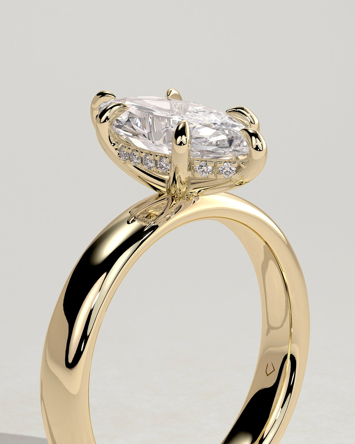 Marquise Bold Hidden Halo Lab Grown Diamond Engagement Ring