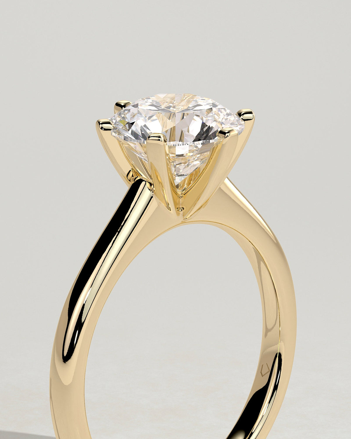 Round Solitaire Lab Grown Diamond Engagement Ring