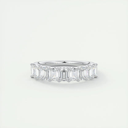 1.80 Emerald Cut Half Eternity Moissanite Bridal Wedding Band 20
