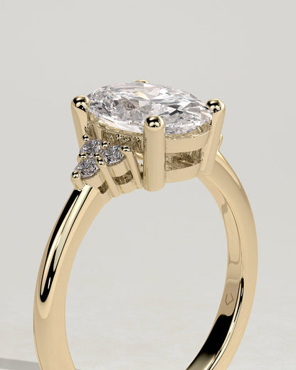 Oval Cluster Lab Grown Diamond Engagement Ring