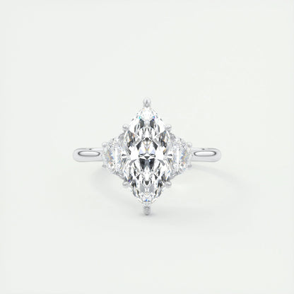 1.98 CT Marquise Cut Three Stone Moissanite Engagement Ring 1