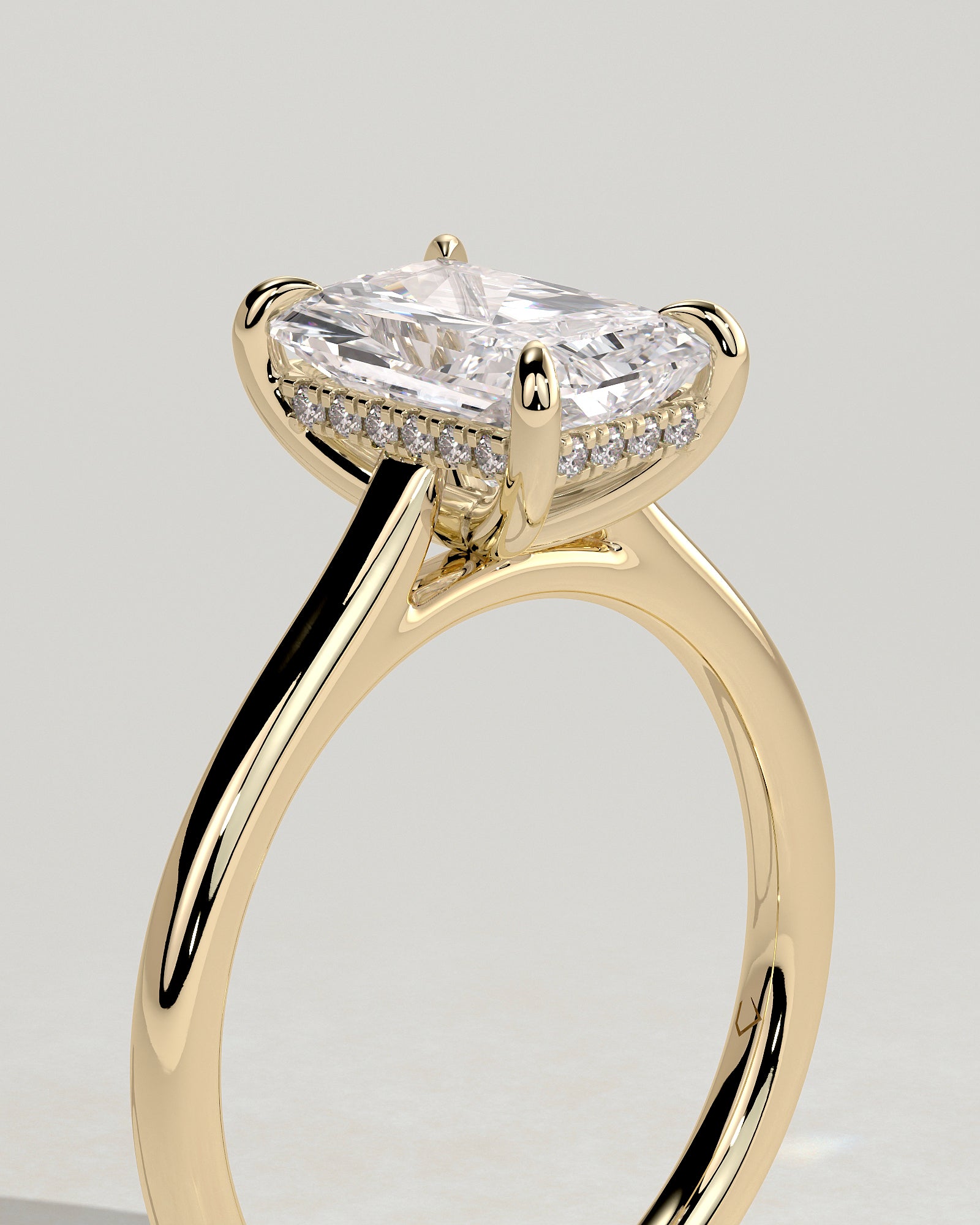 Radiant Hidden Halo Lab Grown Diamond Engagement Ring