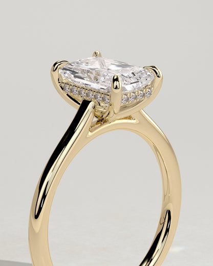 Radiant Hidden Halo Lab Grown Diamond Engagement Ring