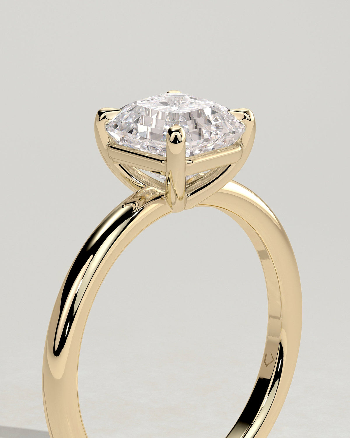 Asscher Solitaire Lab Grown Diamond Engagement Ring