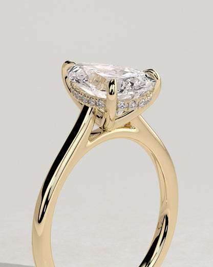 Pear Hidden Halo Lab Grown Diamond Engagement Ring
