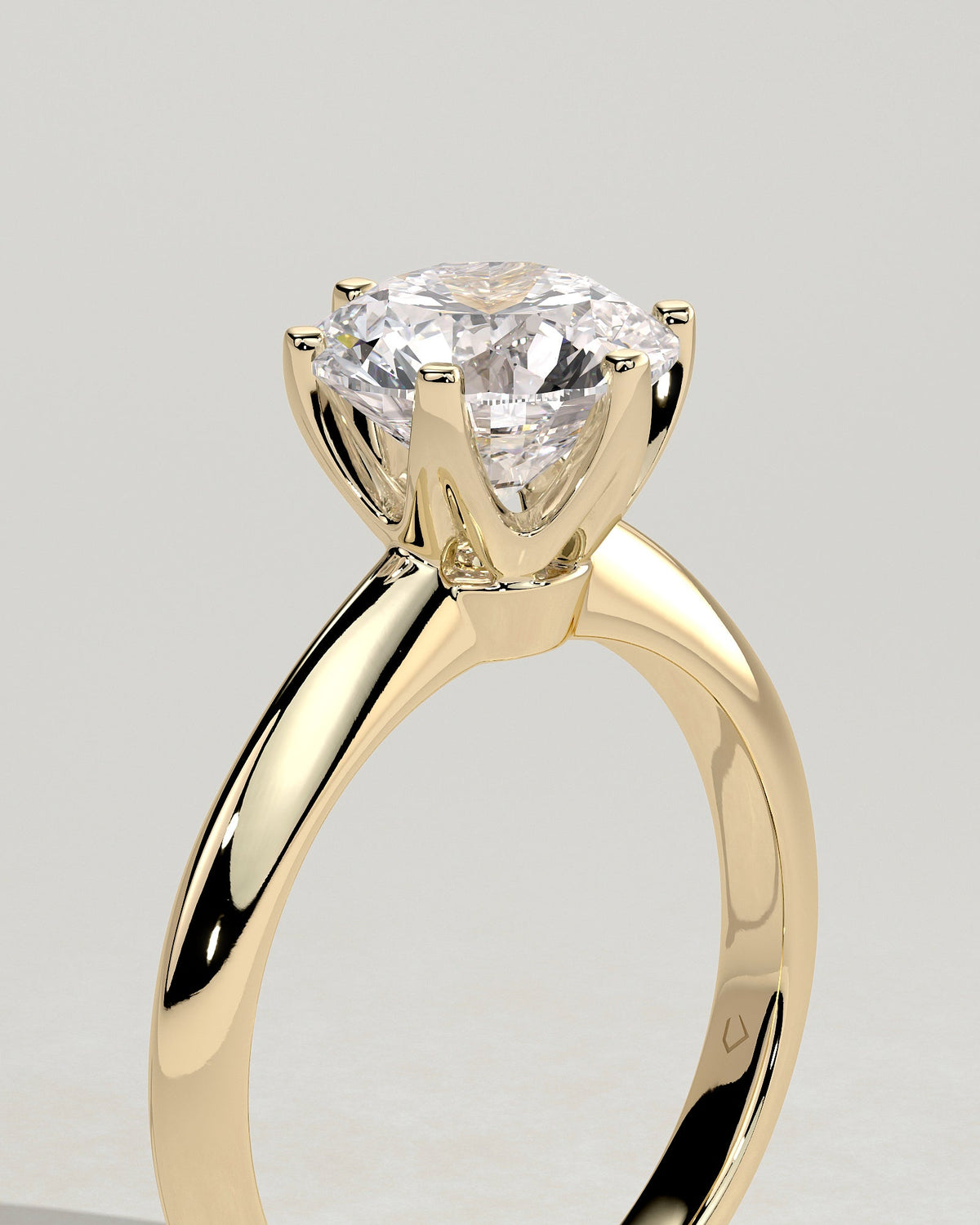 Round Knife Edge Solitaire Lab Grown Diamond Engagement Ring