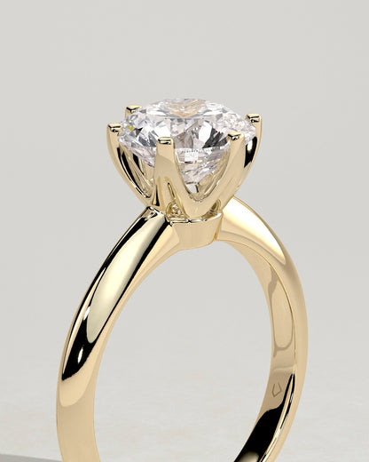 Round Knife Edge Solitaire Lab Grown Diamond Engagement Ring