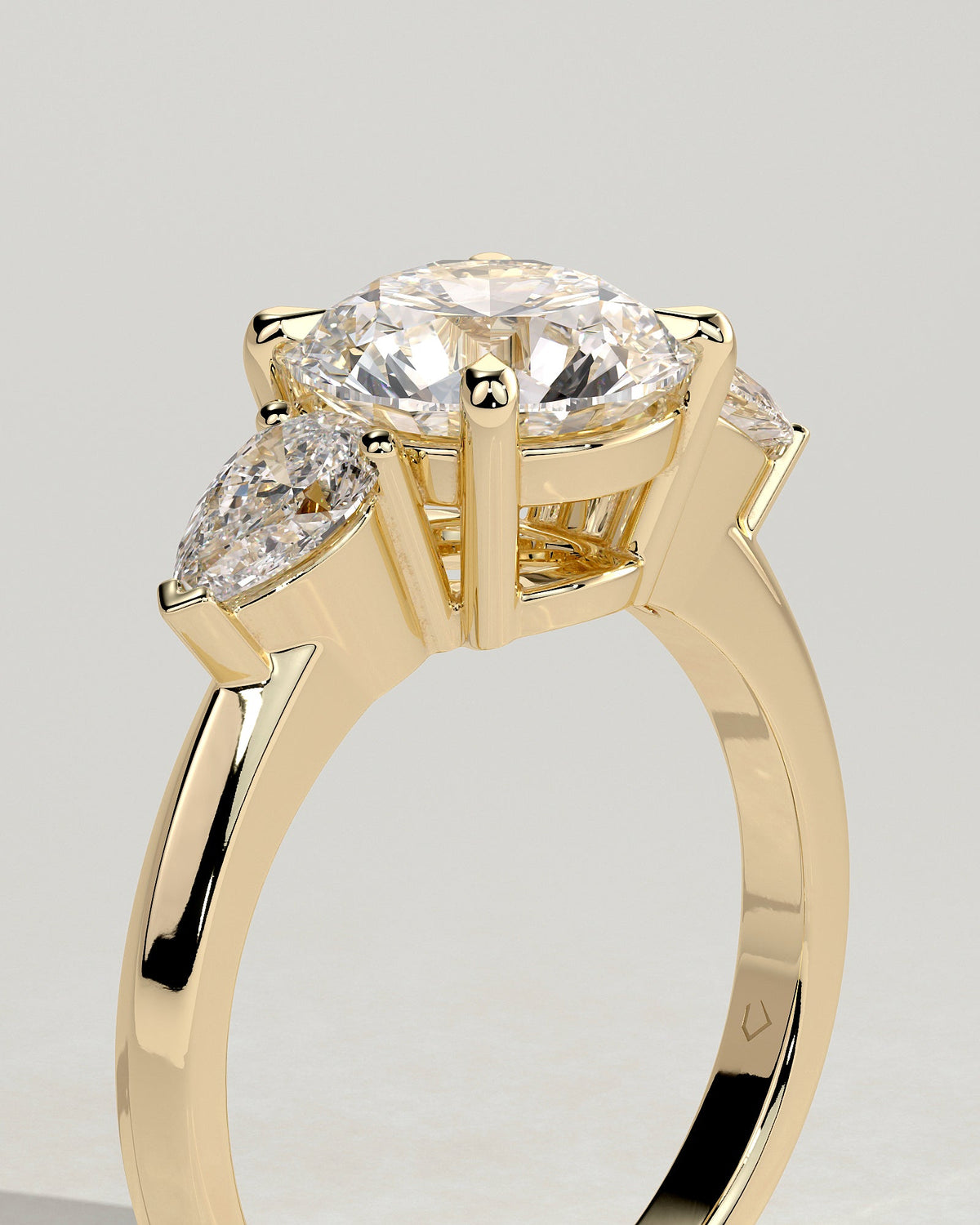 Round Three Stones Lab Grown Diamond Engagement Ring