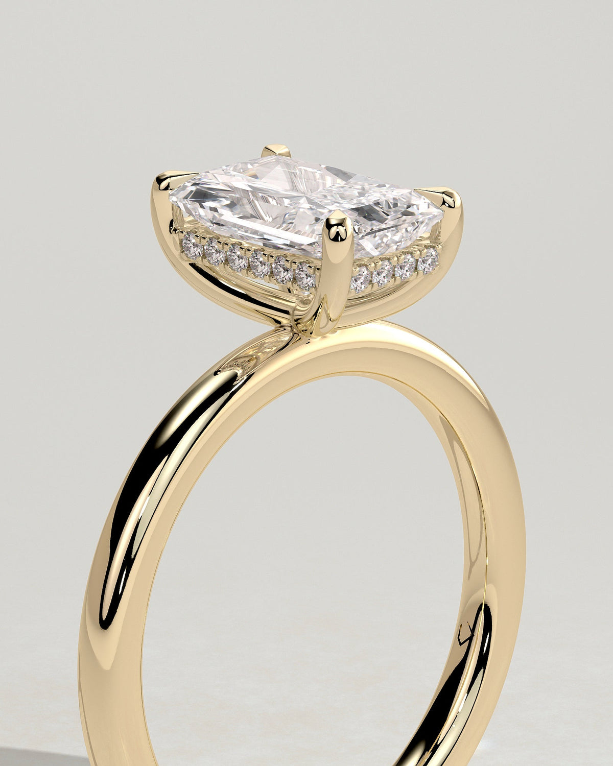 Radiant Hidden Halo Lab Grown Diamond Engagement Ring