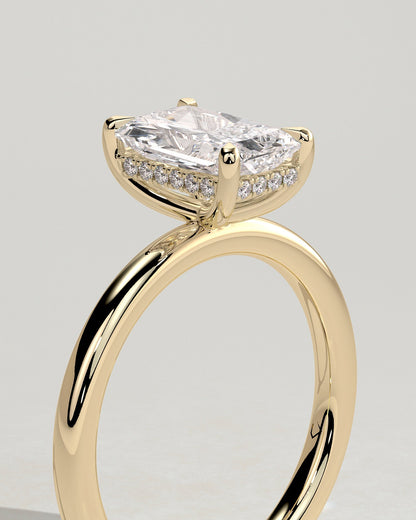 Radiant Hidden Halo Lab Grown Diamond Engagement Ring