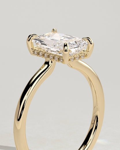 Radiant Hidden Halo Lab Grown Diamond Engagement Ring