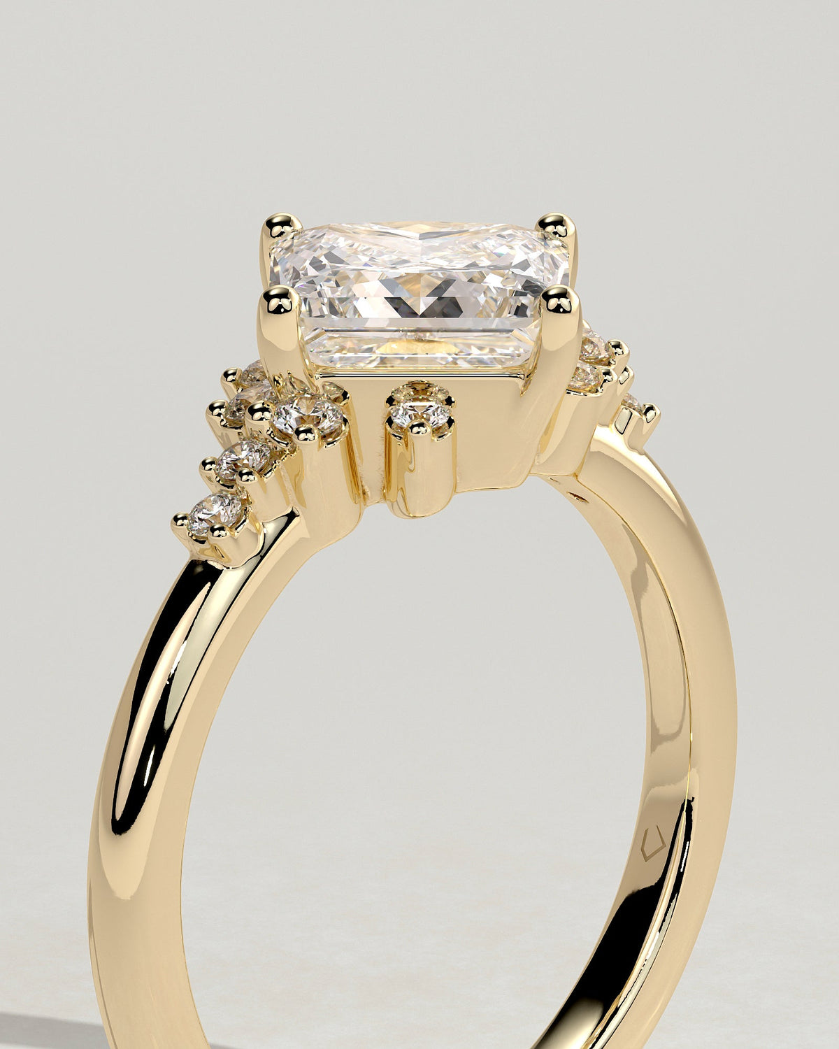 Princess Cluster Lab Grown Diamond Engagement Ring
