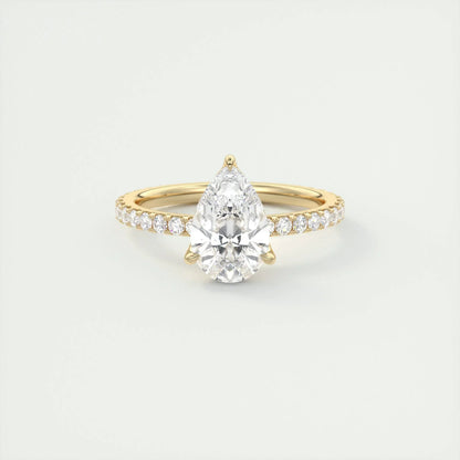 2 CT Pear Solitaire CVD F/VS1 Diamond Engagement Ring 8