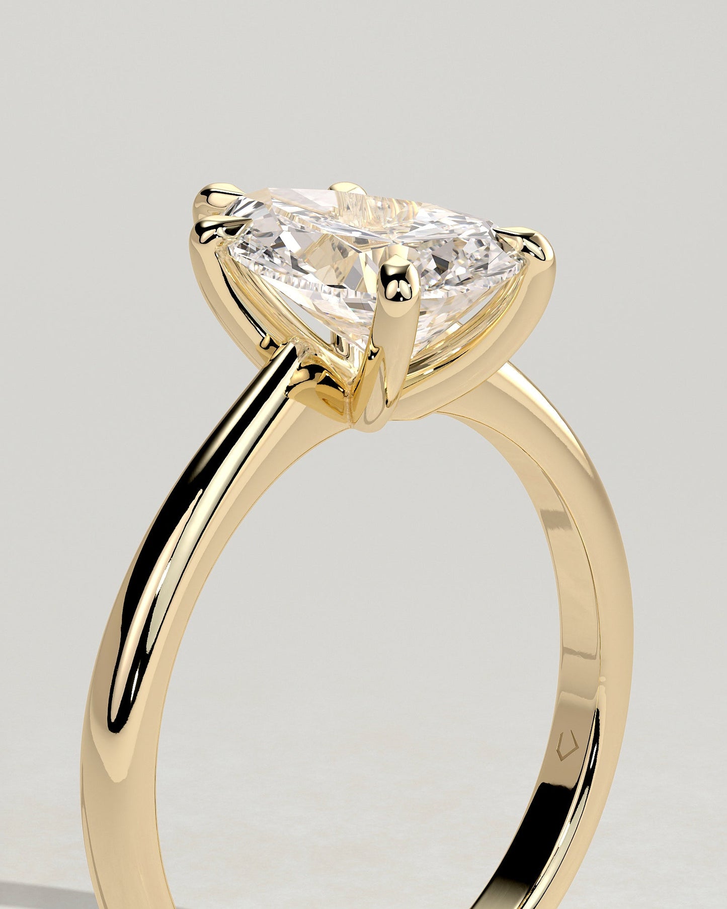 Pear Solitaire Lab Grown Diamond Engagement Ring
