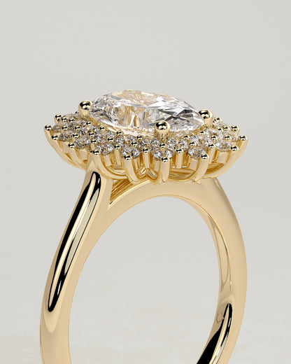 Oval Double Halo Lab Grown Diamond Engagement Ring