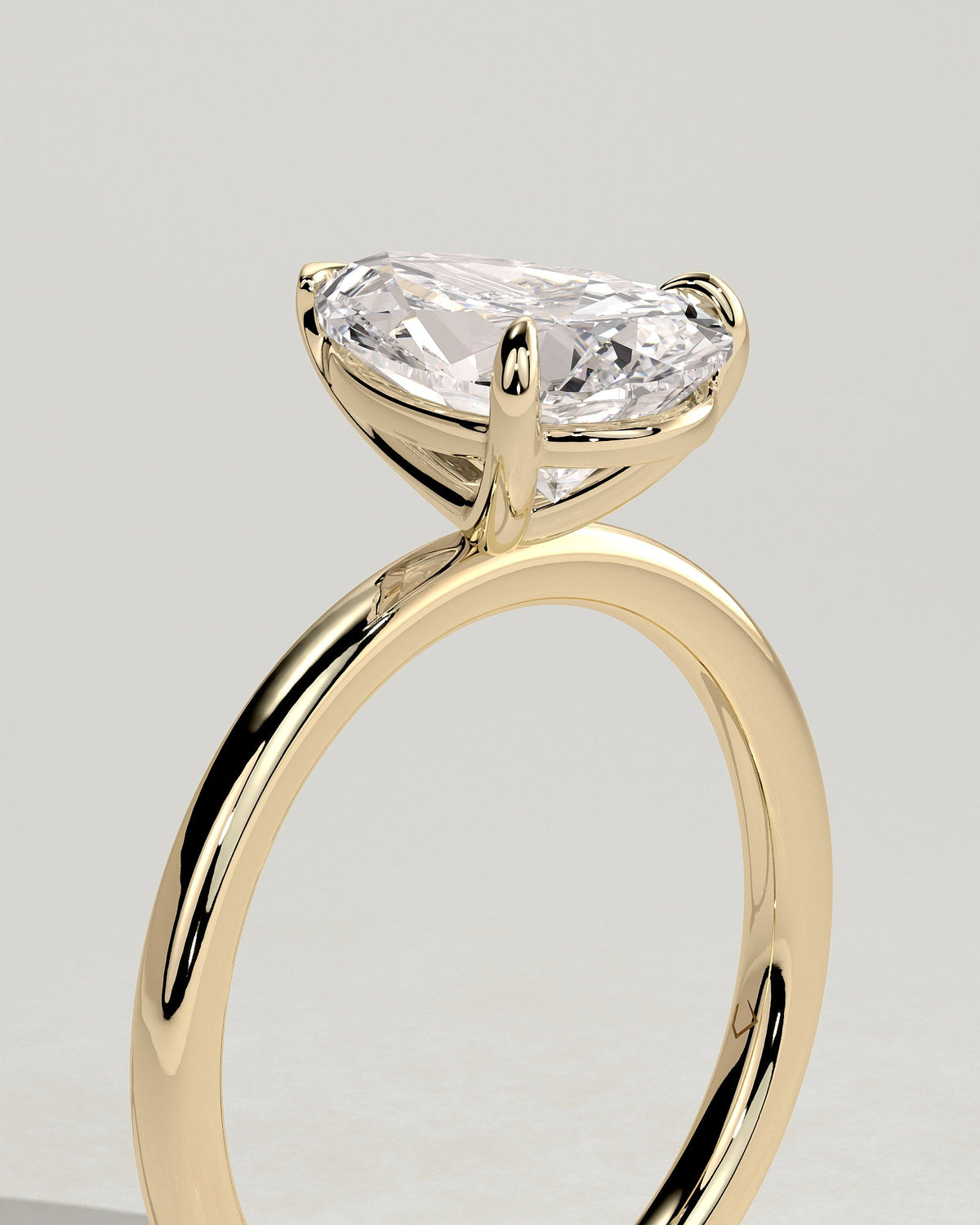 Pear Solitaire Lab Grown Diamond Engagement Ring