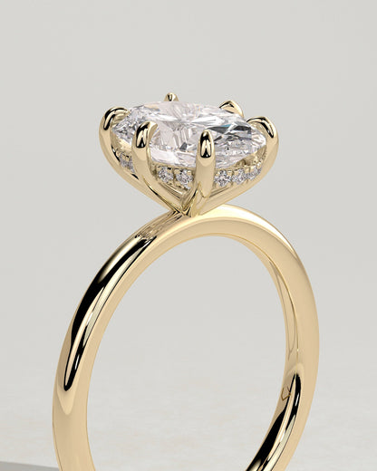 Oval Hidden Halo Lab Grown Diamond Engagement Ring