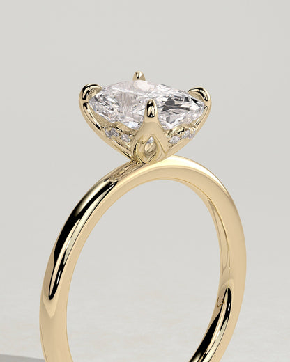 Cushion Solitaire With Tulip Prongs Lab Grown Diamond Engagement Ring