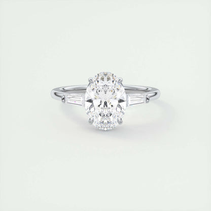 1.91 CT Oval Cut Three Stone Moissanite Engagement Ring 1