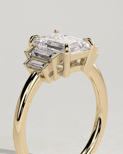 Emerald Cluster Lab Grown Diamond Engagement Ring