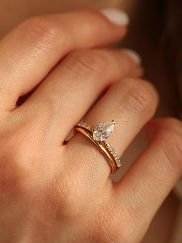 Marquise Cut Cluster Styled Lab Grown Diamond Engagement Ring
