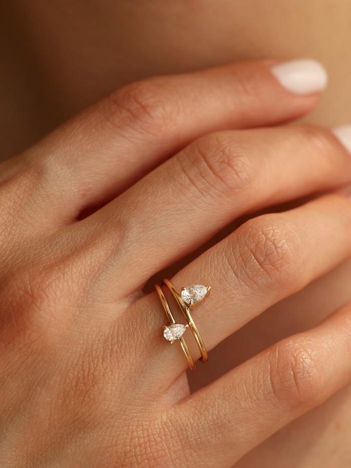 Marquise Cut Cluster Styled Lab Grown Diamond Engagement Ring