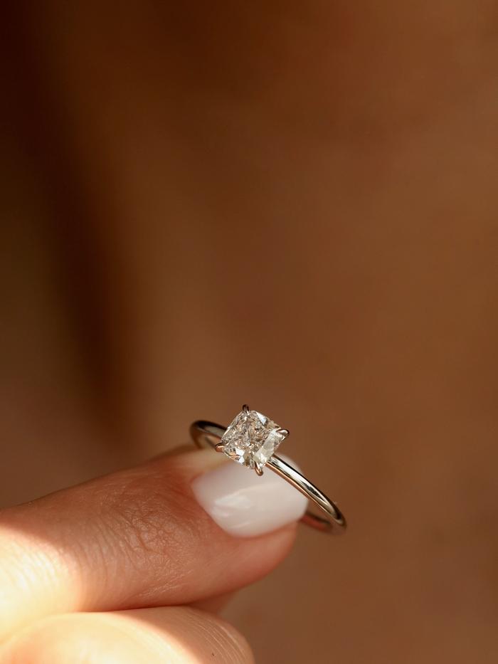 Marquise Cut Cluster Styled Lab Grown Diamond Engagement Ring